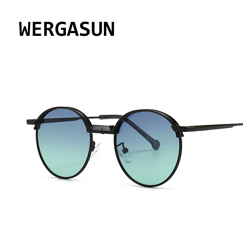 Винтажные Солнцезащитные очки WERGASUN для мужчин и женщин круглые солнцезащитные в