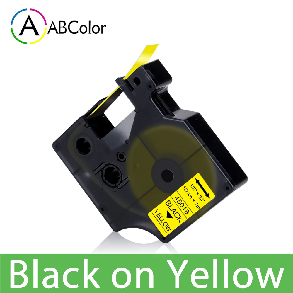 Premium Black on White Label Tape, 12mm,