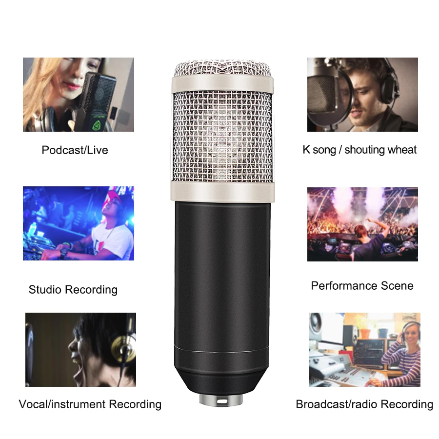 & phantom potência registro vocal ktv karaoke bm 800 microfono youtuber