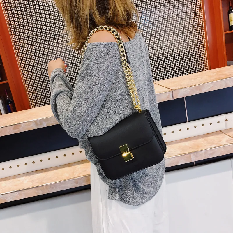 

2019 New PVC Box Bag Mini Retro Small Square Bag Casual Fashion Simple Chain Shoulder Messenger Bags Women Purse and Handbags