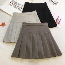 Модная однотонная тонкая плиссированная юбка на молнии с высокой талией; юбка для костюмированной вечеринки; юбка для отдыха и свиданий; пляжные женские мини-юбки