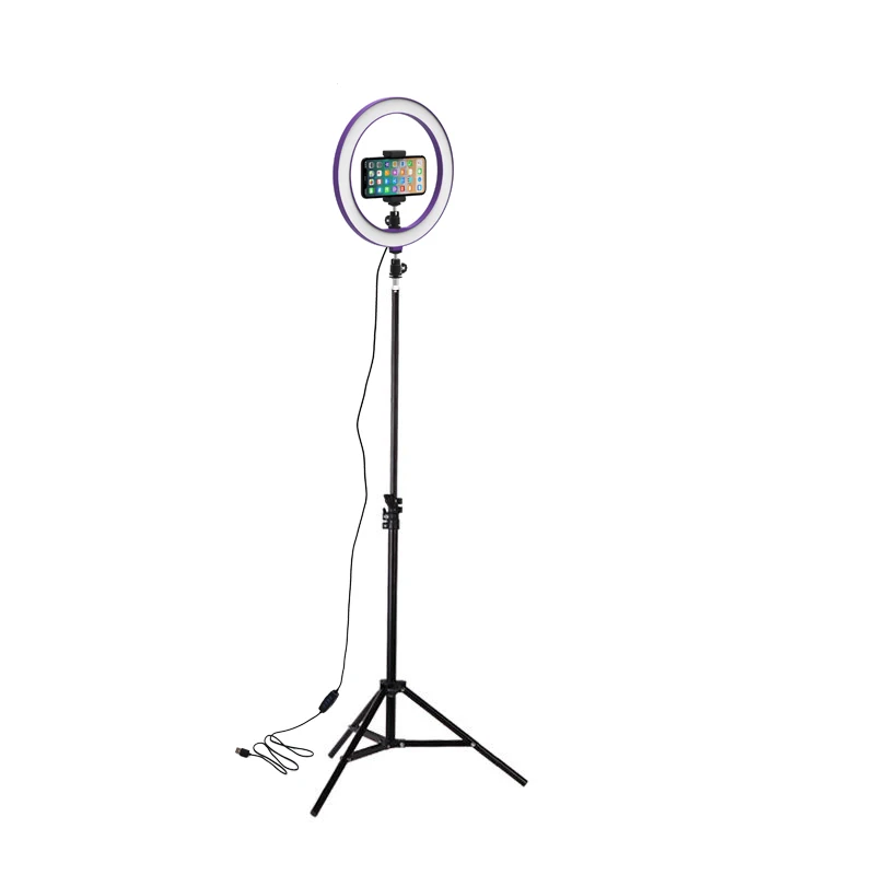 26 см светодиодный кольцевой светильник с 160 см штативом для селфи круглая лампа для студийной фотографии фото лампы лампада телефон USB Ringlight