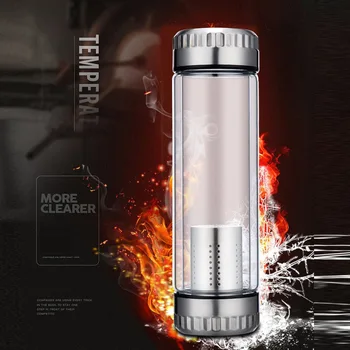 

Double Wall Glass Tea Bottle with Filter Tumbler Strainer Portable Water Bottle YE-Hot