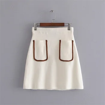 

Fall 2019 Women's New Fashion Colour-Coloured Edge Skirt Knitted Short Skirt A Half-length Skirt 06254233800