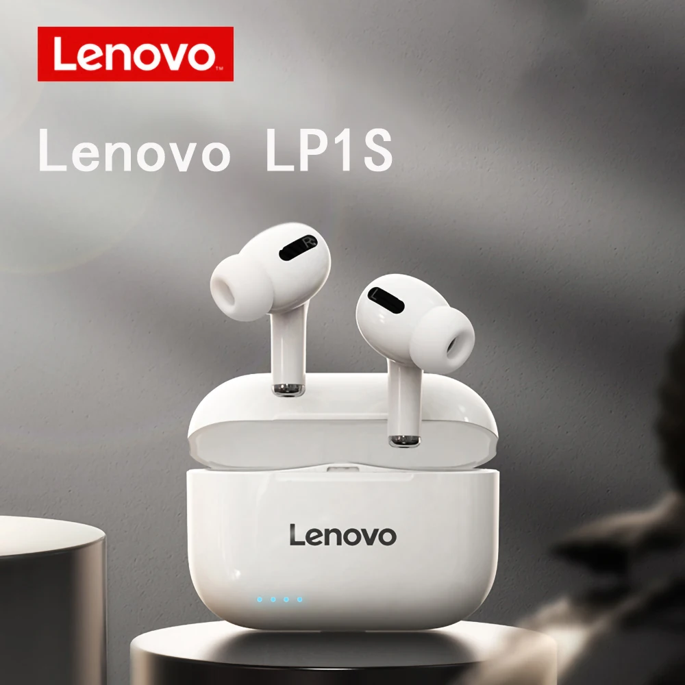 Lenovo-auriculares inalámbricos LP1s TWS, cascos con Bluetooth 5,0, estéreo Dual, reducción de ruido, bajos, nueva versión mejorada, táctiles