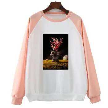 

Astronaut Autumn Sprout High Quality Hoodies Long Sleeve Women Fashion Printed Tops Autumn Spring Pullovers