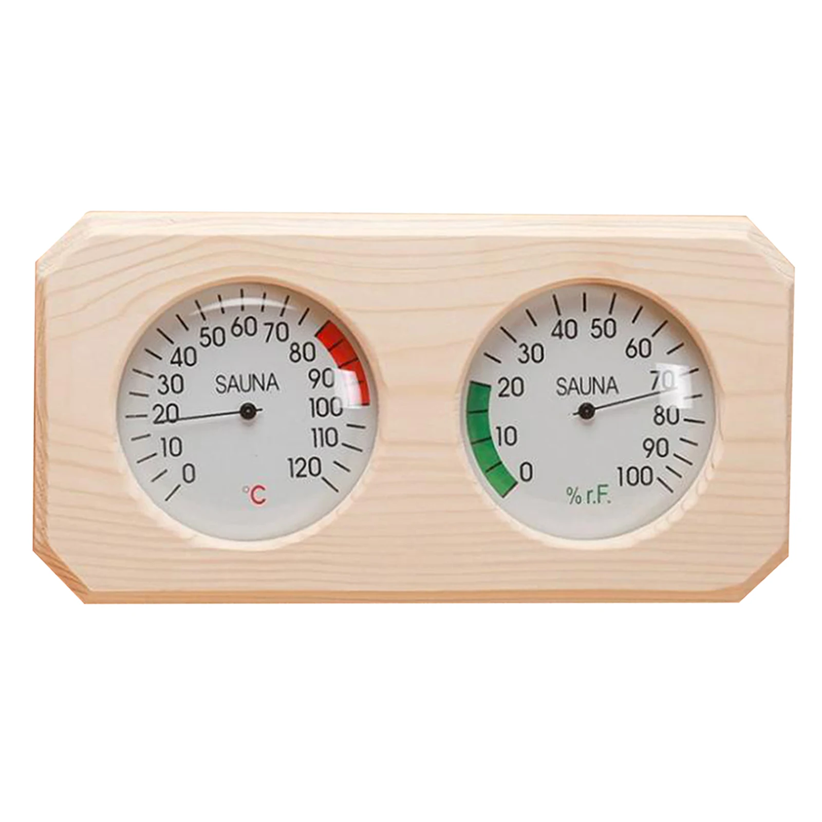 2 in 1 Pine Wooden Sauna Hygrothermograph Thermometer Accurate Accessories for |