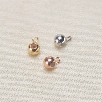 

Genuine 18K Yellow Gold Ball Plunger Spacers Crimp & End Beads AU750 DIY Homemade Necklace Pendant Bracelet Material Accessories