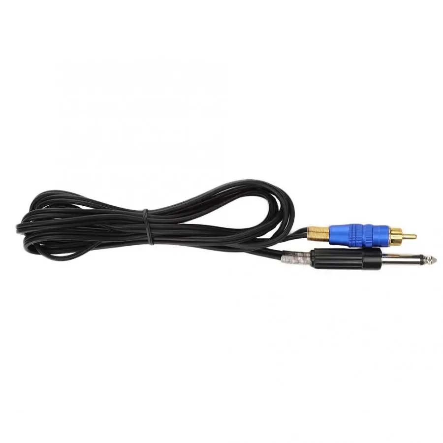 Черный Ресницы аксессуары электрическая машинка для татуажа машина шнур для тату машина Соединительный крюк линия Прямая головка RCA постоянный макияж - Цвет: Черный