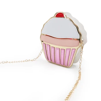 

Ice Cream Bags for Women 2019 Cute Cartoon Cupcake Mini Bags PU Leather Small Chain Clutch Crossbody Girl Shoulder Messenger Bag