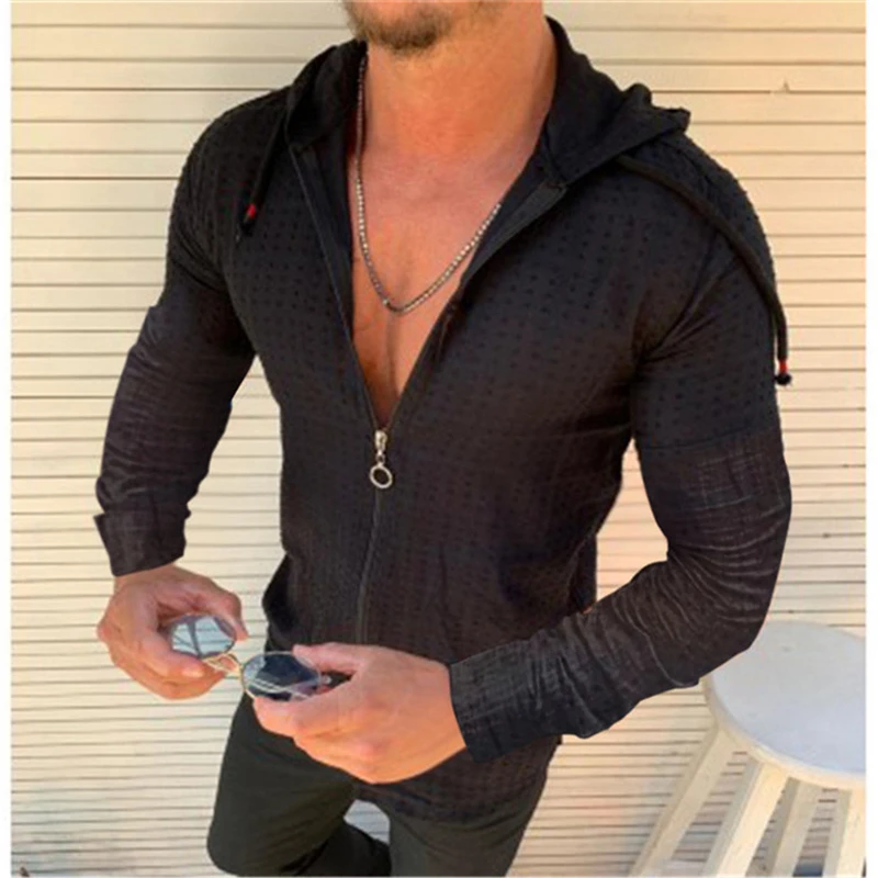 Модная мужская рубашка Camisa blusa masculina Повседневная тонкая с длинными рукавами
