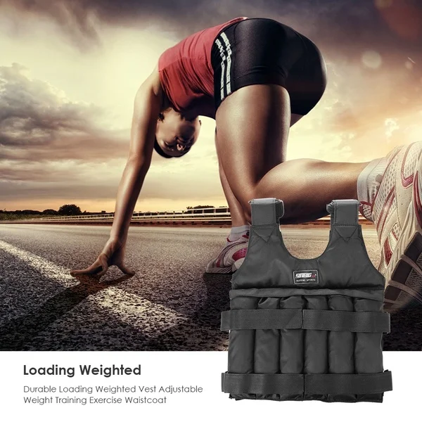 

1-20kg Weighted Vest Jacket Adjustable Workout Weight Exercise Training Waist Exercise Jacket Waistcoat For Fitness(Empty)