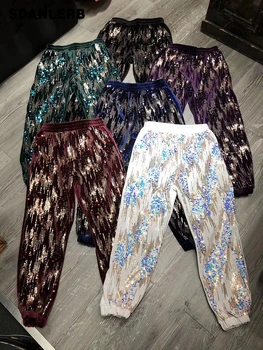 

Loose Pants for Women New Winter Plus Velvet Heavy Industry Sequined Gold Velvet Loose Elastic-Waist Casual Pants Student Pants