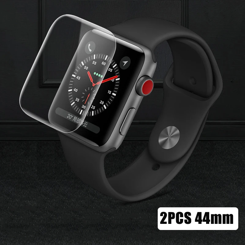 ROCK 2 шт Защитная пленка для Apple watch 4 3 2 3D гидрогель полное покрытие Защитная пленка для i watch 38 мм 42 мм 40 мм 44 мм - Цвет: 2pcs 44mm