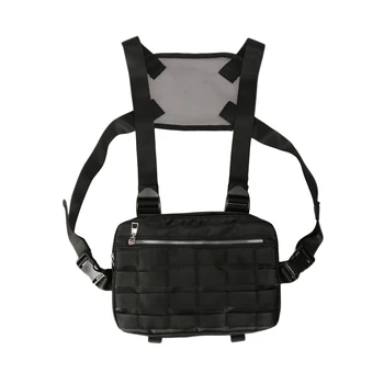 

Chest Rig Bags Adjustable Pocket Hip Hop Streetwear Functional Breast Bag Cross Shoulder Bag Black