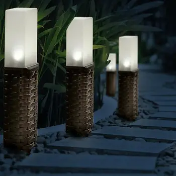

Solar Plastic Rattan Light Square LED Lawn Landscape Light AL-5040-1 Outdoor Waterproof Garden Yard Road Path Decorative Lights