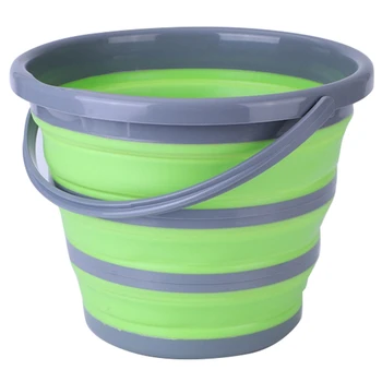 

Foldable Bucket Car Wash Outdoor Fishing Round Bathroom Kitchen Bucket Green