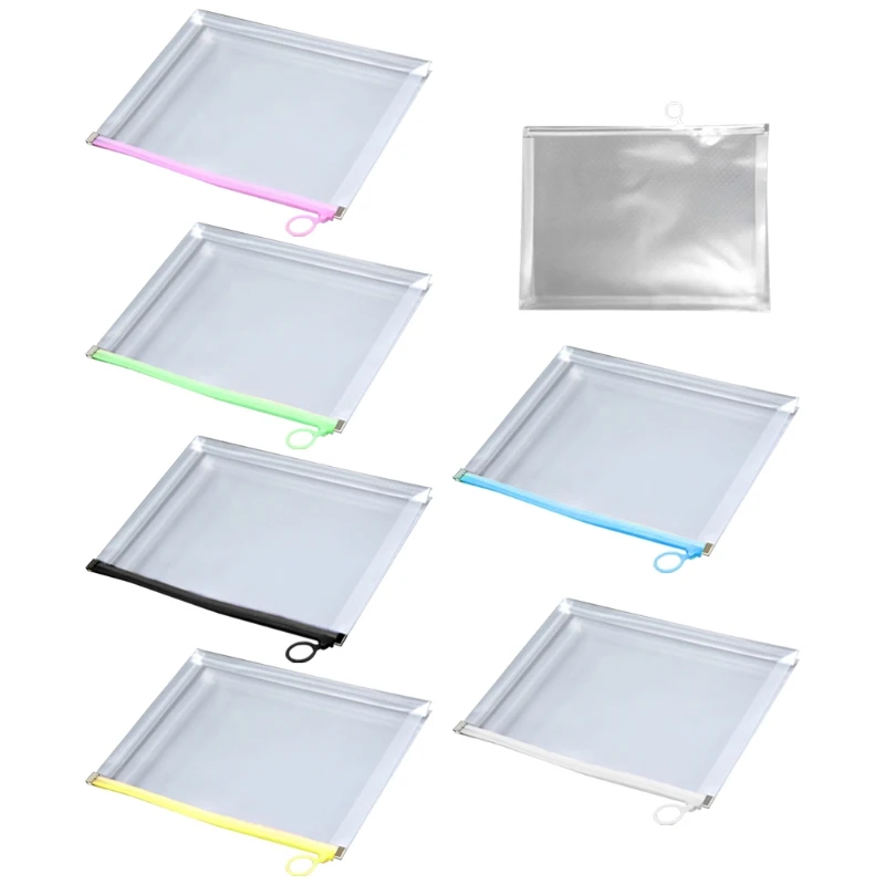 Multifuncional transparente A4 A5 Documento de la carpeta de archivos organizador bolsa impermeable Q1JC