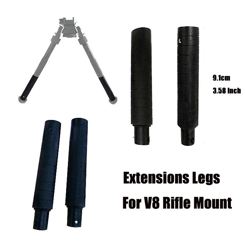 Airsoft Shooting 2pcs Extension Legs 3.58 Inches for Tactical Bipod Accessories