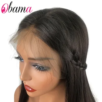 

Obama Peruvian Straight Lace Front Wig Natural Color Lace Front Human Hair Wigs 13x4 Lace Frontal Wig Pre plucked With Baby Hair