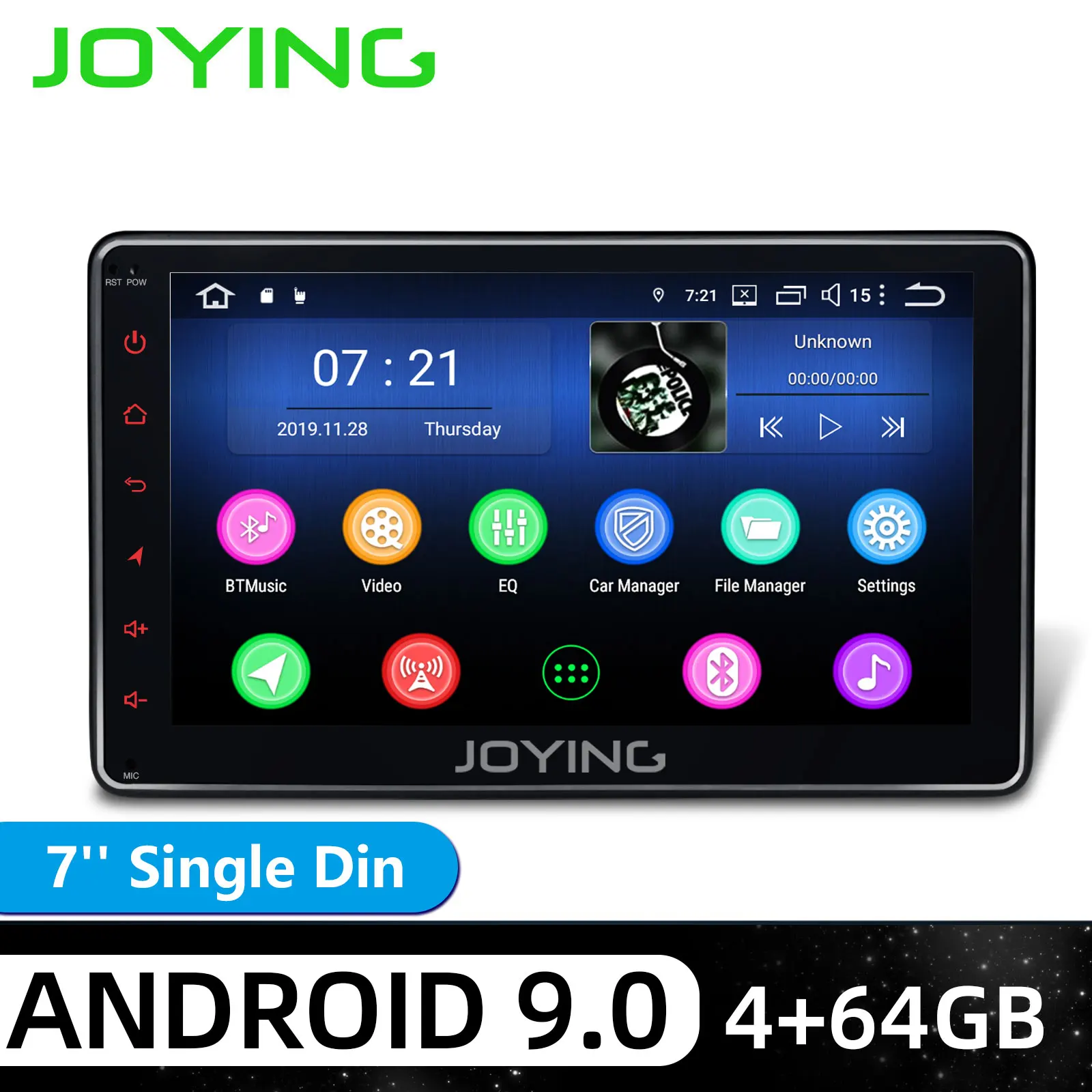 JOYING Android 9.0 single din 7inch universal car radio 8 CoreGPS Navigator 4GB+64GB support video output/mirror link autoradio JOYING Android 9.0 single din 7inch universal car radio 8 CoreGPS Navigator 4GB+64GB support video output/mirror link autoradio