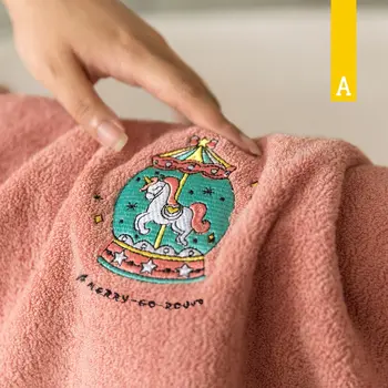 

Cute Adults Cotton Bath Towels Cartoon High Quality Absorbent Bath Towels Couple Toalha Seca Cabelo Bathroom Products MM60YJ