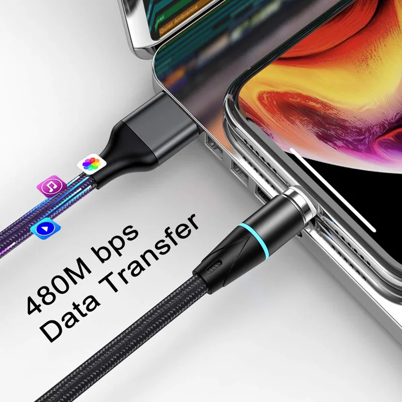 Магнитный кабель CANDYEIC 2 м для iPhone 12 USB зарядное устройство 11 Pro Max XR XS провод 3A