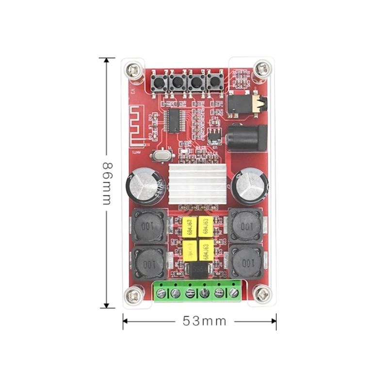 TPA3116 50 Вт+ 50 Вт 2,0 аудио беспроводной Bluetooth 5,0 стерео цифровой усилитель мощности плата с оболочкой