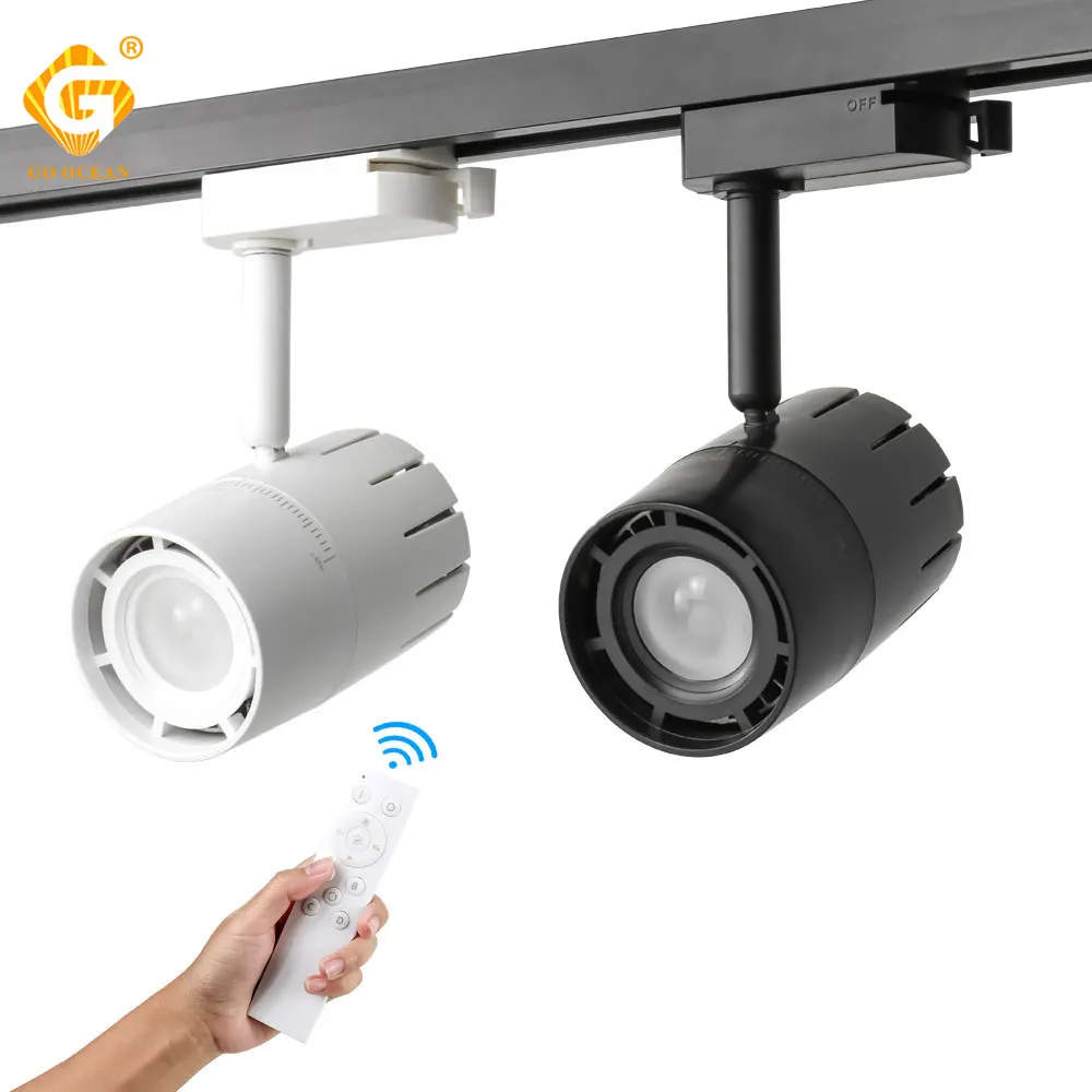 

2.4G Remote Control Track Light 20W 30W Dimmable Fixture 1 Phase Rail Lighting Home Exhibition Gallery Changeable Spotlight