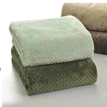 

Soft Blanket Thicken Solid Color Mesh Flannel Blanket Flannel Gift Fleece Cover Mesh Blanket Car Travel Blanket Travel Portable