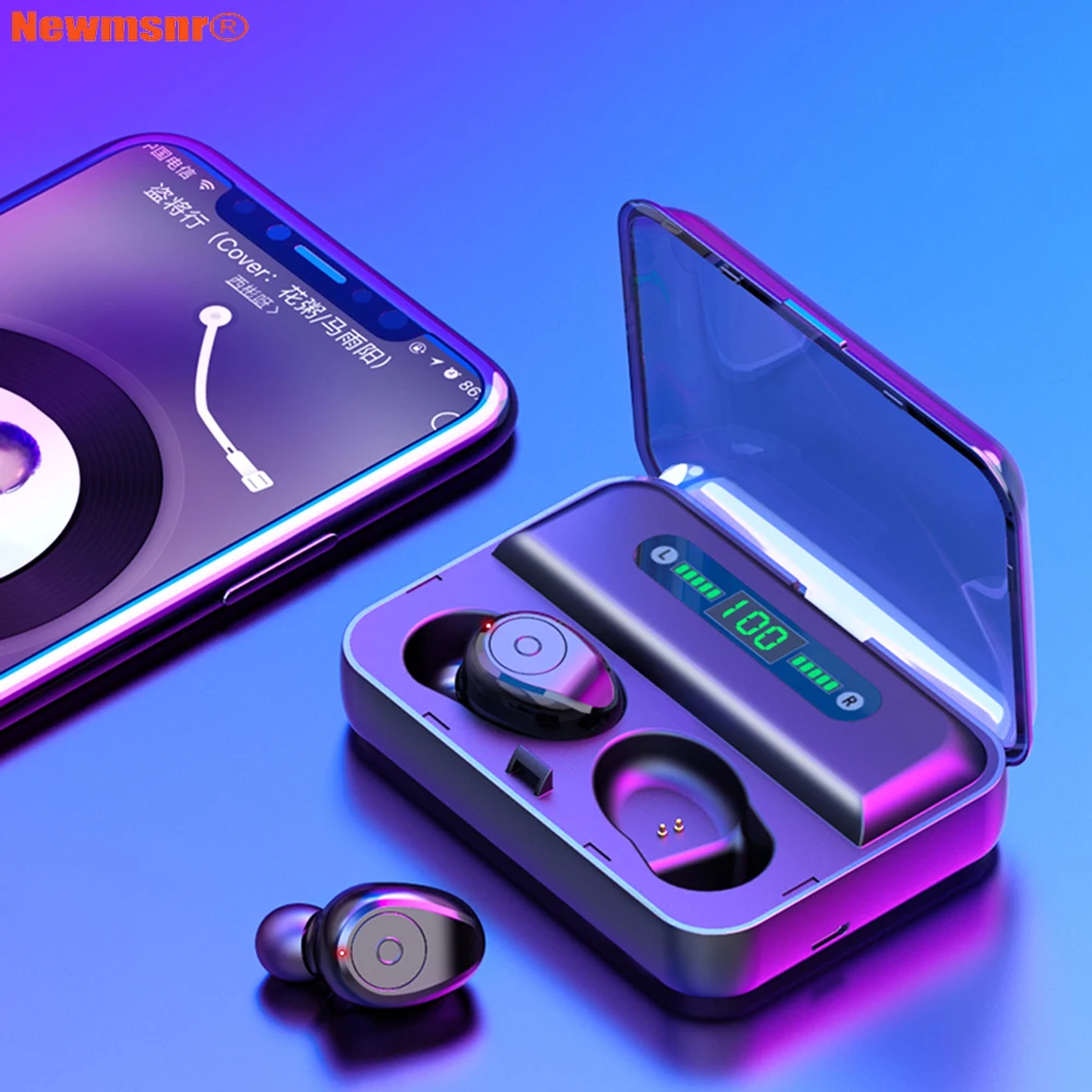 

Newmsnr F9S 5.0 Bluetooth wireless earphones,LED Display HD Stereo Instock Redmi Airdots Noise reduction redmi airdots