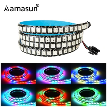 

DC5V 0.5m/1m/2m/4m/5m WS2812 Led Strip 30/60/100/144 LEDs/m RGB Tape Led Light Strip with Smart IC Black/White PCB IP33/65/68
