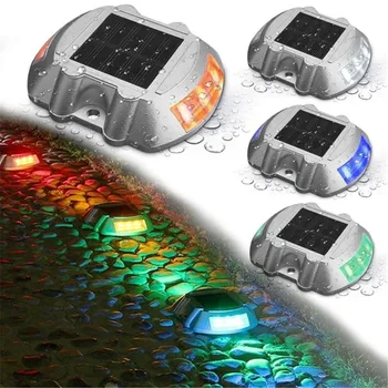 

Solar Road Stud Lighting Aluminum 6LED Outdoor Road Driveway Dock Path Ground Light Lamp Solar Road Stud Marker Light Waterproof