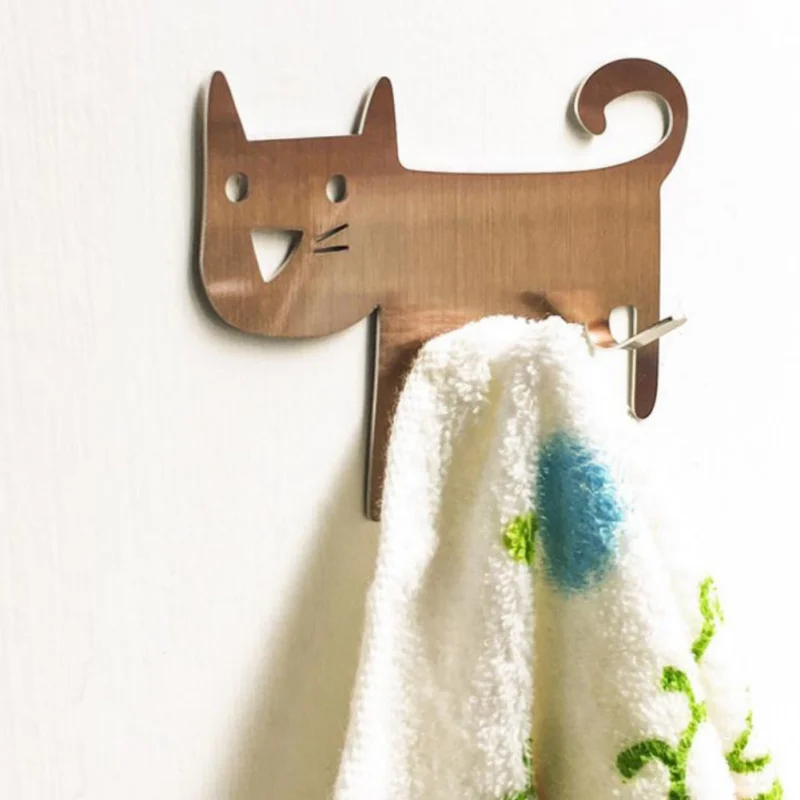 

Cat-shaped Wall Mount Tool Storage Wall Clothes Key Hooks Decorative Kitchen Hook Metal Rack Hanger Door Drop