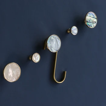 

Nordic Creative Ins Brass Shell Hook Wall Wall Secretly Hanging Clothes Hook Coat Cap Key Hook Single Hook