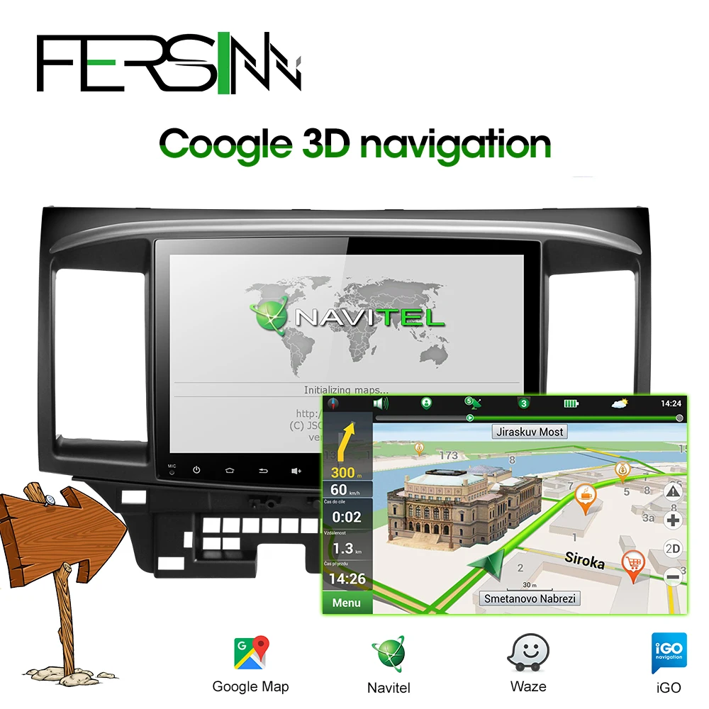 Top Fersinny CYS1060 2G Octa Core Android 9.0 for Mitsubishi Lancer stereo multimedia GPS Radio car dvd gps player stereo gps 4