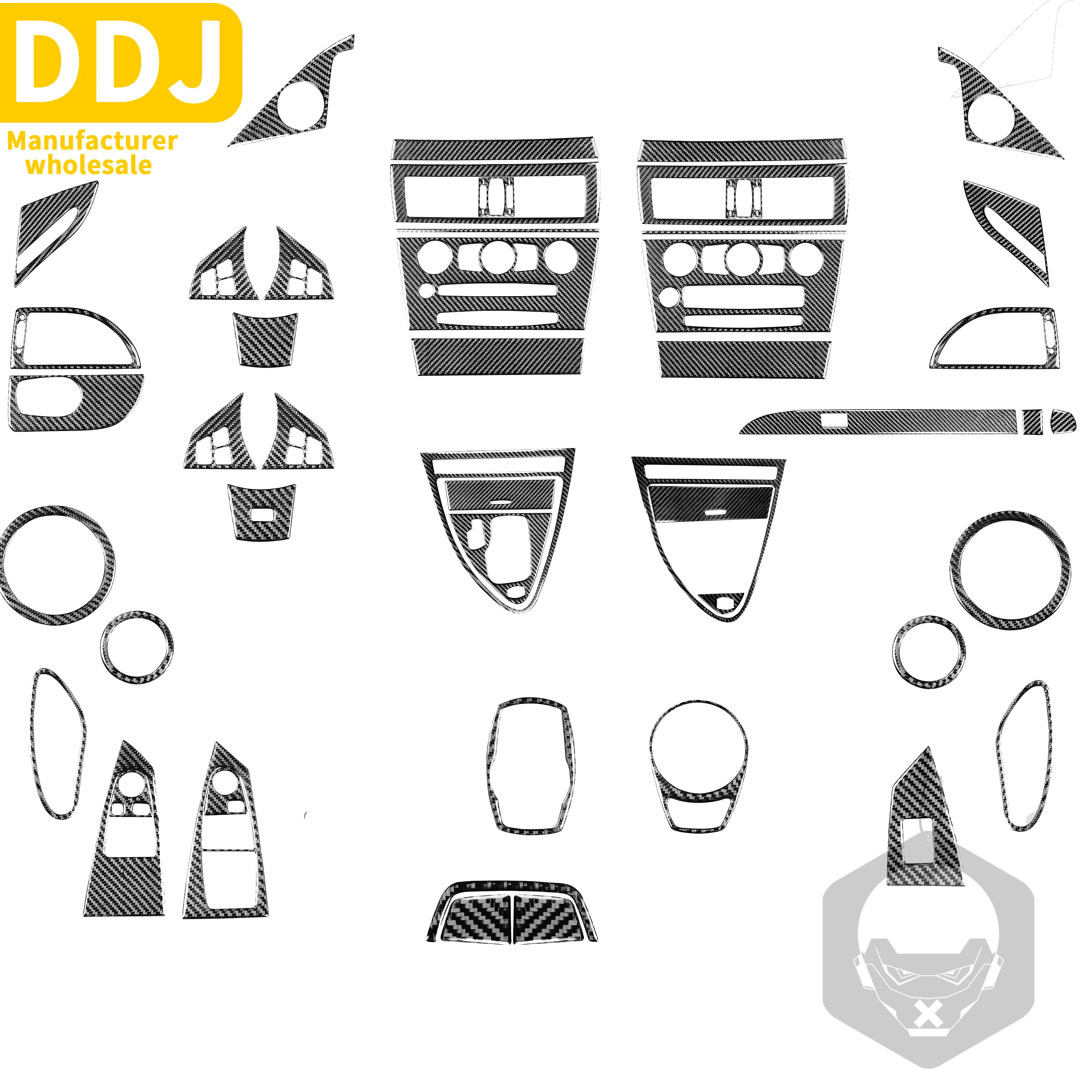 Наклейка на рулевое колесо для BMW 6 серии M6 E63 E64 2004-2010, наклейка на внутреннюю панель из углеродного волокна