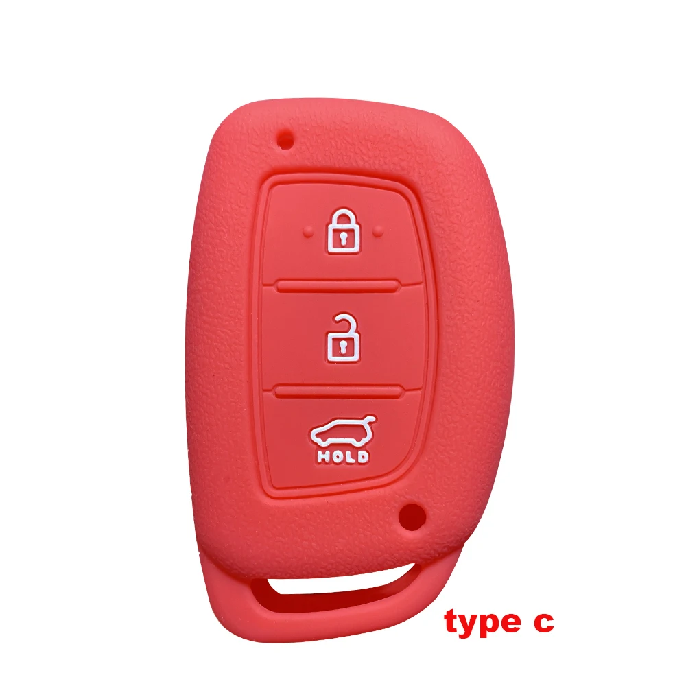 Silicone Key Cover Case Hyundai Ioniq Tucson Santa Fe Sonata I10 Creta Keychain Car Flip Key Alarm