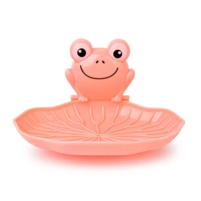 Frog Pink Переносной держатель для мыла с мультяшными животными без бурения Настенный мыльница для ванной комнаты домашний губчатый мыльница контейнер для губки для хранения - Цвет: Frog Pink