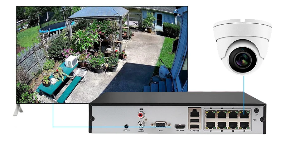 Hikvision совместимый 5MP POE IP камера Открытый/Крытый 2592x1944 купол безопасности видео наблюдения аудио камера CCT