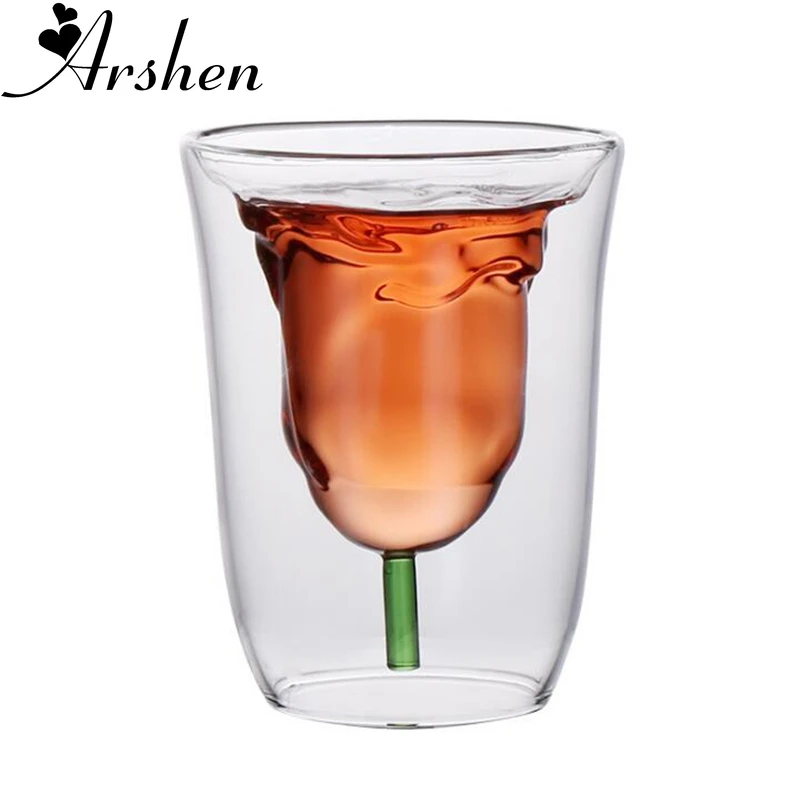 Arshen бутылка для воды в форме розы Набор чашек кофе термостойкая стеклянная чашка