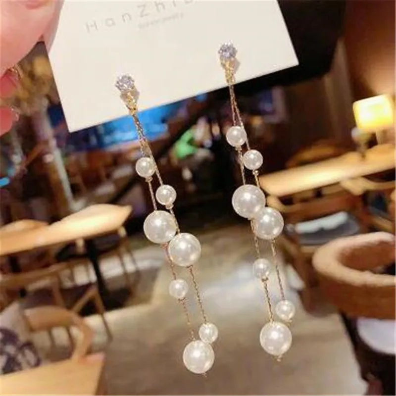 Ahmed Trendy Elegant Created Big Simulated Pearl Star Moon Long Earrings Pearls Statement Drop Earrings for Wedding Party Gift Ahmed Trendy Elegant Created Big Simulated Pearl Star Moon Long Earrings Pearls Statement Drop Earrings for Wedding Party Gift