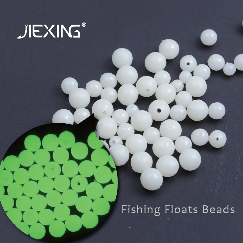 100pc/bag Fishing Floats Beads Luminous Light Glowing Balls For Night Plastic 6/8/10mm Bass Bait Lure | Спорт и развлечения
