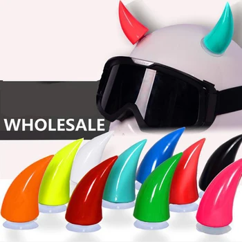 

TIOODRE Car Motorcycle Helmet Devil Horn Motocross Full Face Road Helmet Decoration Portable Silicone Cool Fashion Accessories