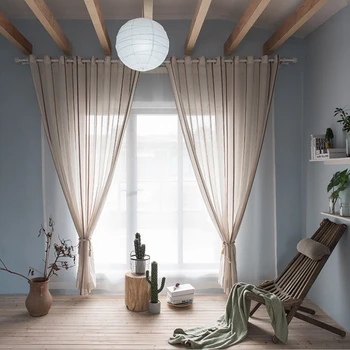 

Simple Modern Wild Nordic Solid Color Custom Finished Curtains for Bedroom Living Room Balcony Window Partition Tulle Curtain