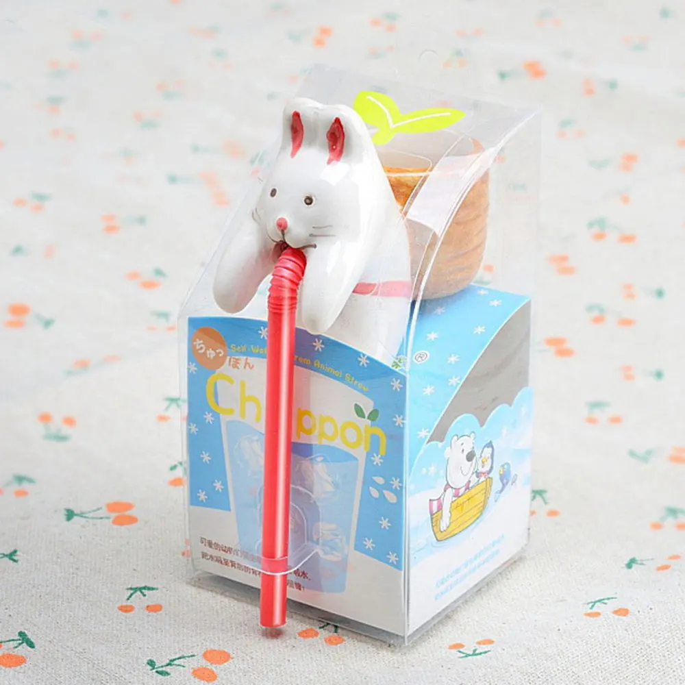 rabbit Керамические Бонсай, соломенные украшения, животный горшок для растений, подарок для питья, мини комнатное растение, поглощение воды, домашний декор, милые семена - Цвет: rabbit
