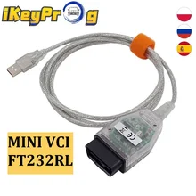 Mais novo v10.30.029 mini vci interface tis techstream j2534 obd2 obdii ferramenta de diagnóstico