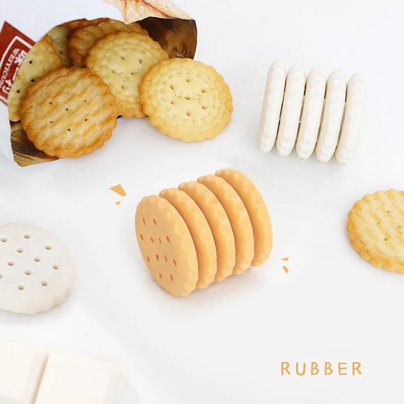 Multi Layer Tearable Eraser Chocolate Cookies Rubber Eraser for Pencils Creative Stationery Office School Student Supplies F642 2