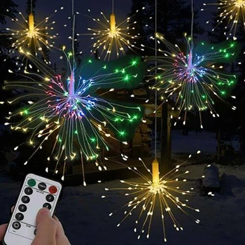 

Hanging Firework LED Fairy String Light 8Modes Remote Christmas Party Xmas Décor