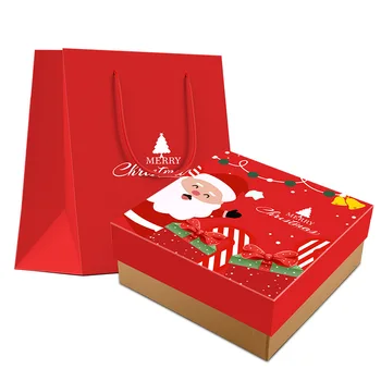 

2020 Christmas Gift Box Christmas Gift Set Packing Box Square Heaven and Earth Cover Paper Box